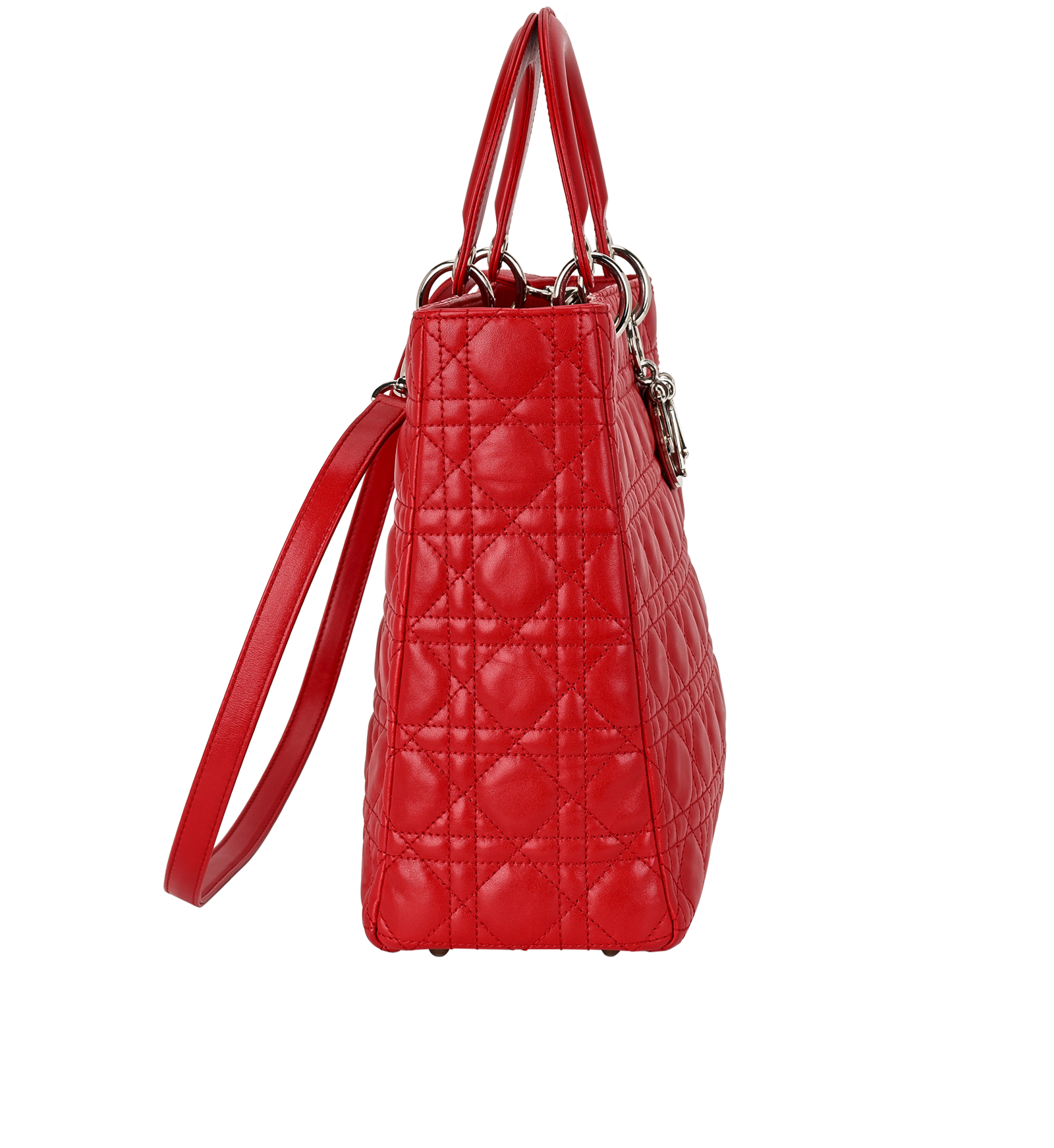 Large Lady Dior, &pound;2,300, Handbags, Red, Leather, Side view